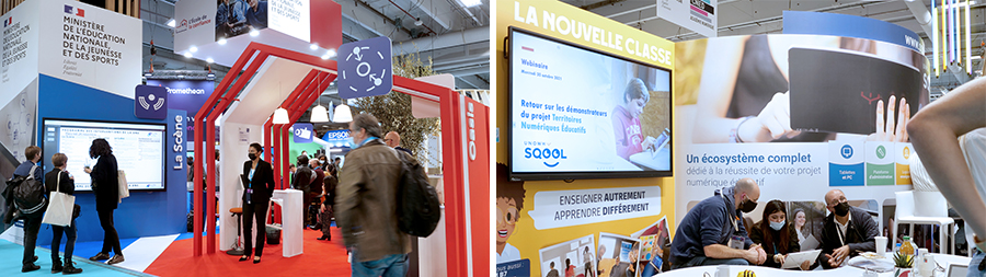 stands partenaires équipés d'écrans interactifs