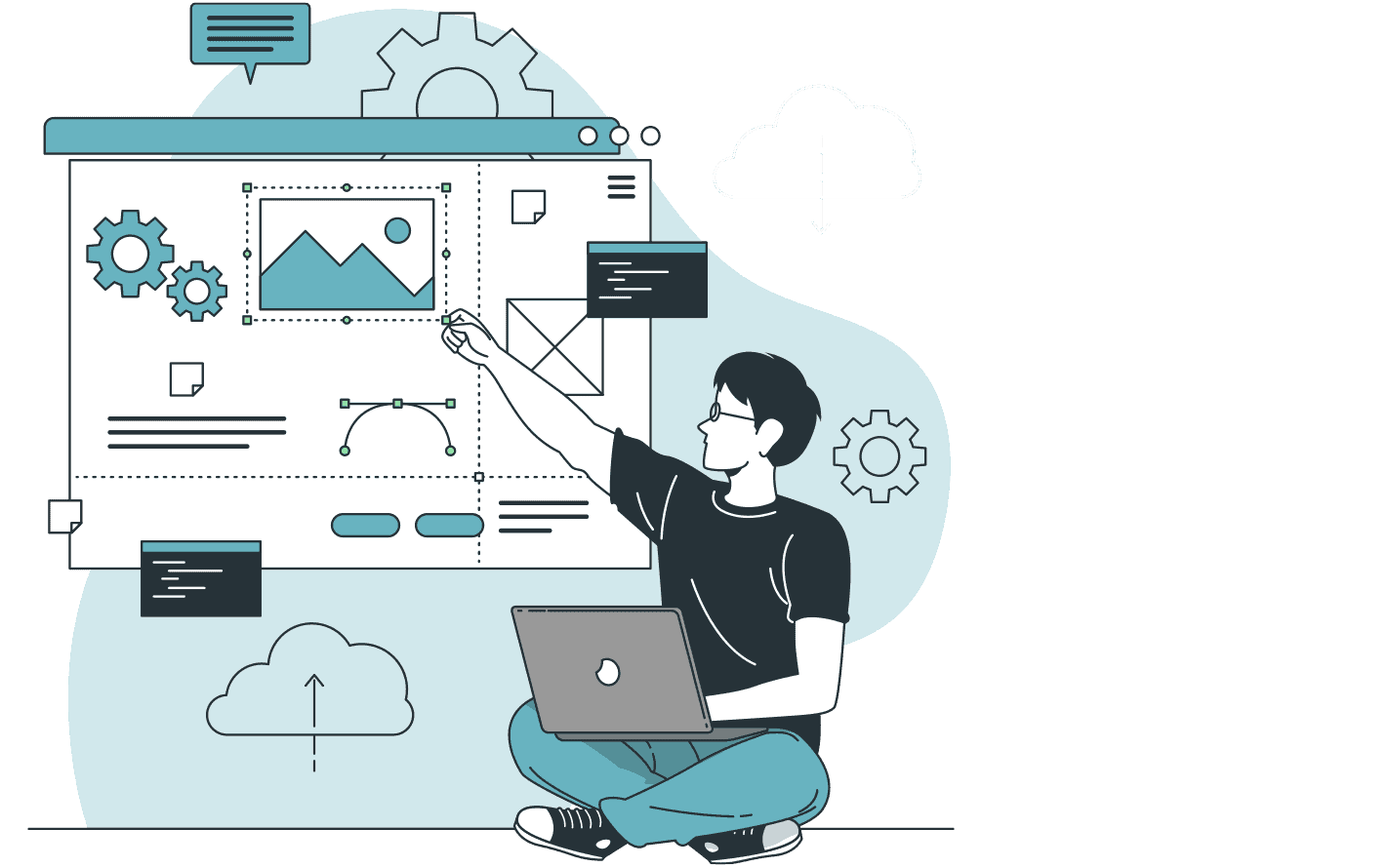 The interactive screen can be connected to multiple devices to facilitate presentation and collaboration