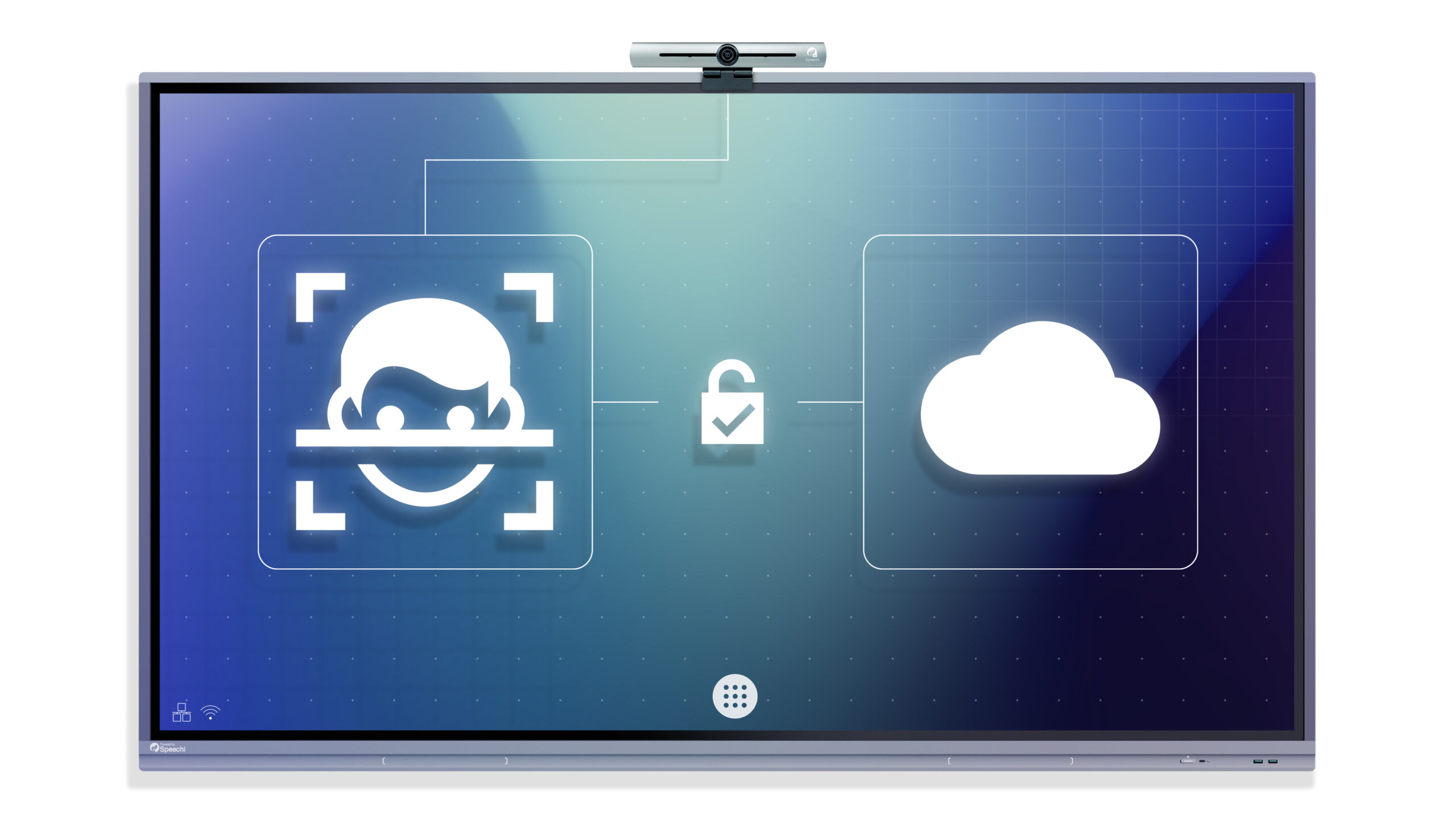 Die integrierte Cloud auf einem interaktiven Touchscreen, damit Sie jederzeit auf Ihre Arbeitsdateien zugreifen und sie mit anderen teilen können.