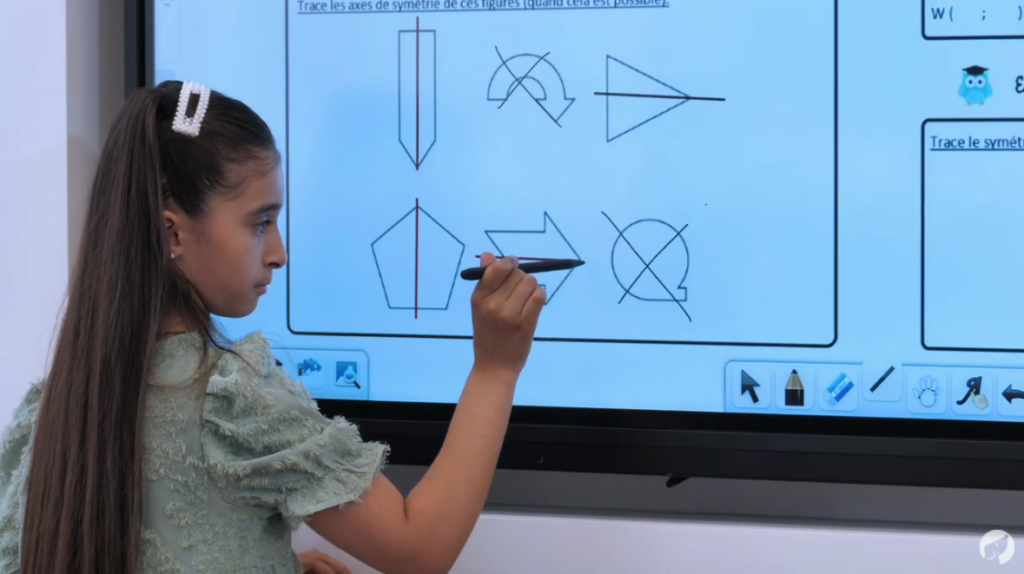 the digital interactive whiteboard, a glare-free display with vivid colours