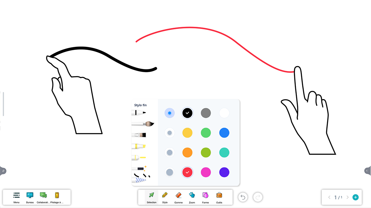 Iolaos, a Windows digital whiteboard for multitouch interactive screens