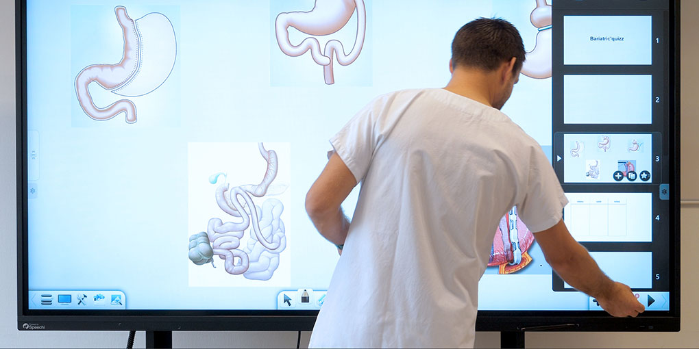 A large interactive touchscreen to educate patients