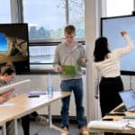 écran tactile à l'université