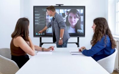 Sistema de videoconferencia: software, cámara, micrófono y pantalla para reuniones y clases eficaces