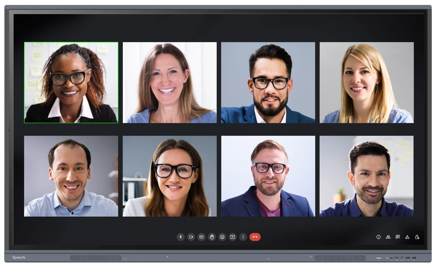 Camera and interactive screen for virtual meetings