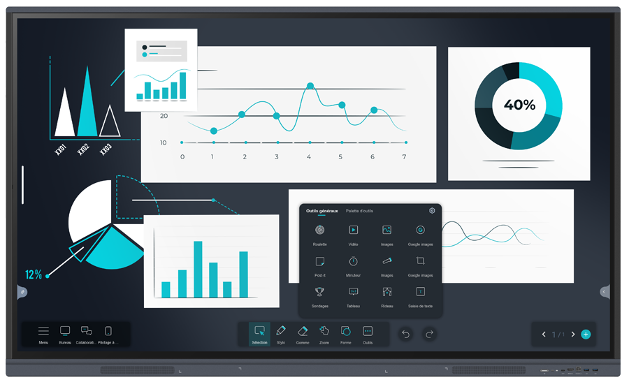 Interactive screen for online meetings