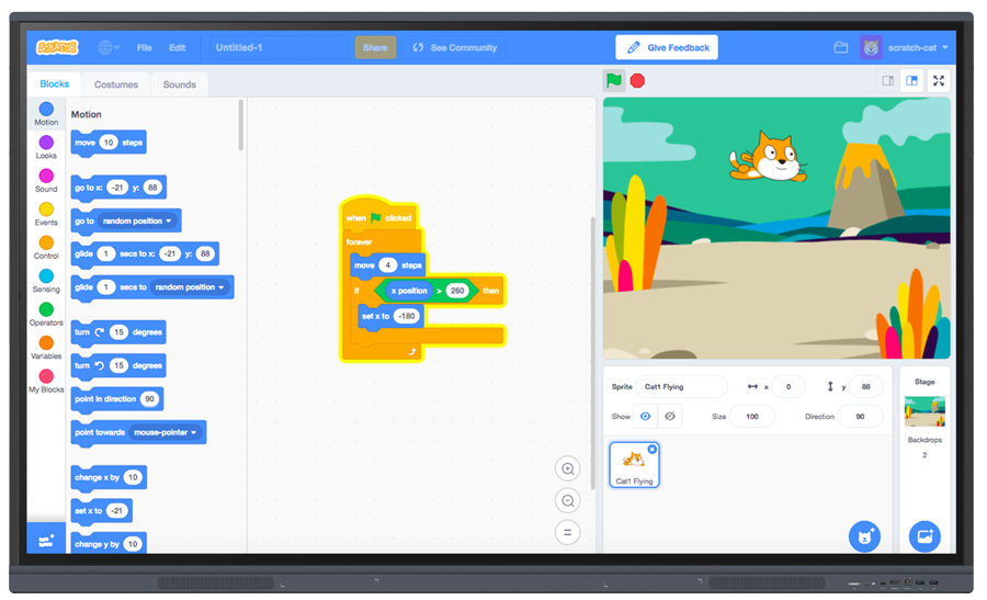 Whiteboard software for visual presentation