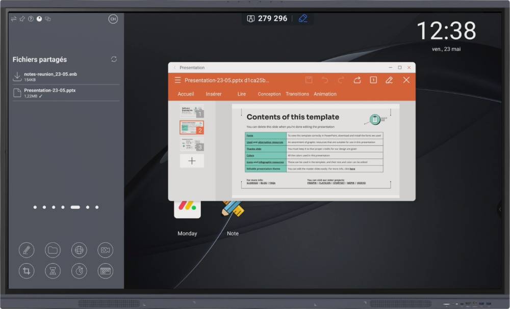 Afficher un document sur l'écran interactif Speechi