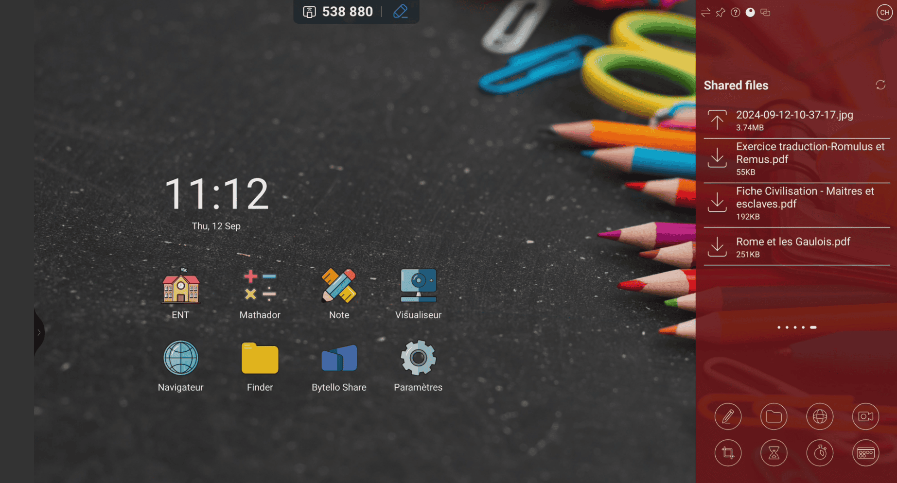 Interactive screen workspace