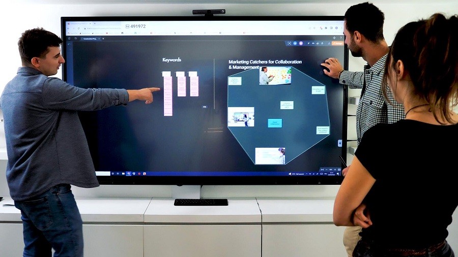 le-tableau-blanc-interactif-collaboratif-travail-assiste-par-ordinateur.jpg travail assisté par ordinateur sur les objectifs d'entreprise