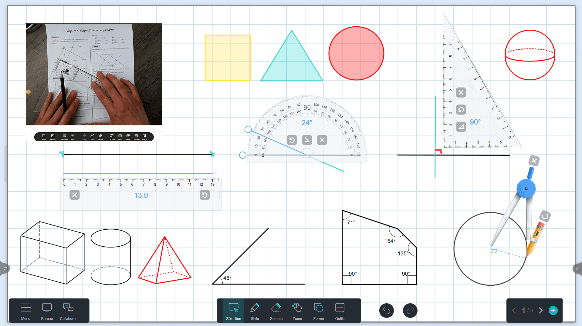 outils-geometrie-tableau-blanc-ecole Tableau interactif pour mathématiques