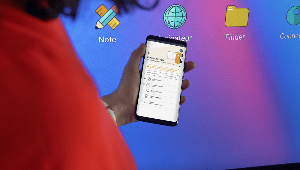 Verbindung zum interaktiven Whiteboard über Telefon