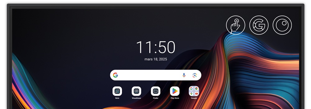L'environnement Google sur l'écran interactif SuperGlass Essential