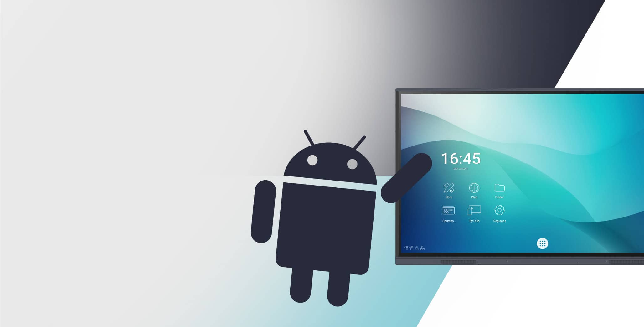 Android collaborative work tool on interactive screens