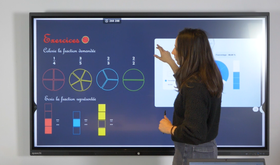 Zeigen Sie den zu teilenden Inhalt auf dem interaktiven Bildschirm an.