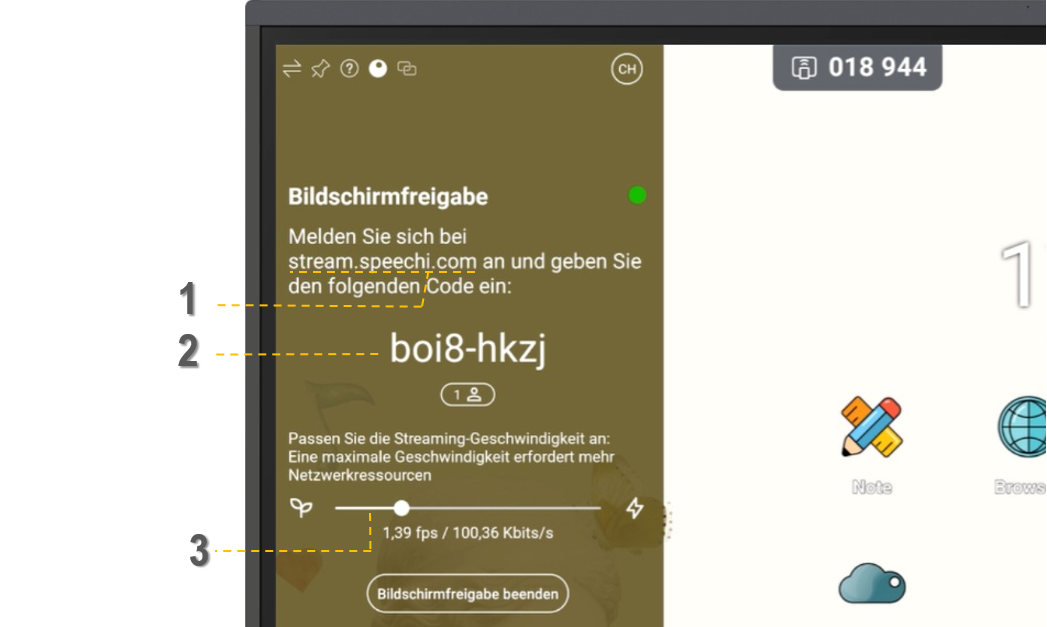 Bildschirmfreigabe Starten