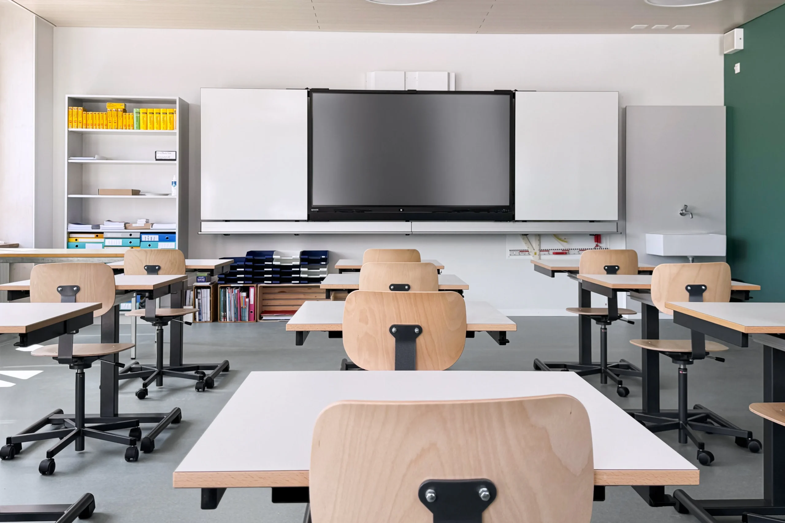 Wilderswil School building in Bern, Switzerland, fully equipped by Mobil with Speechi interactive displays