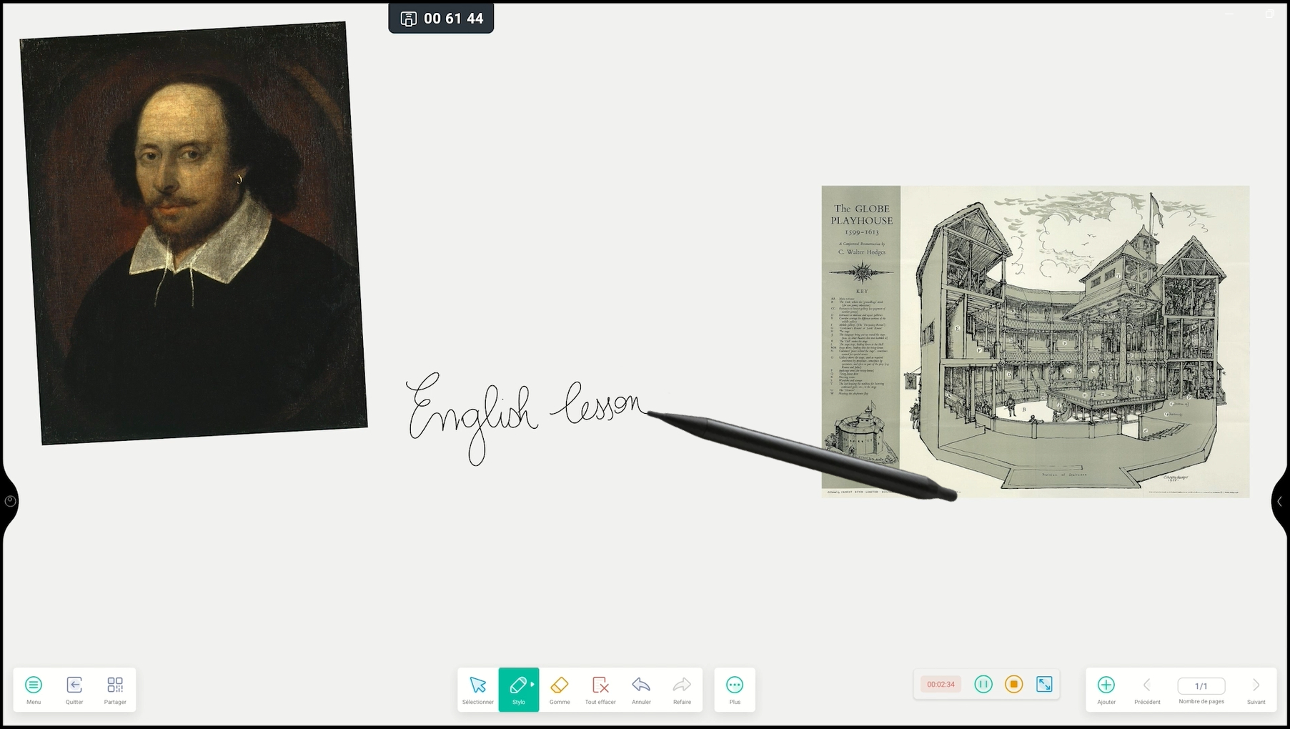 Ecrire sur le tableau blanc Note