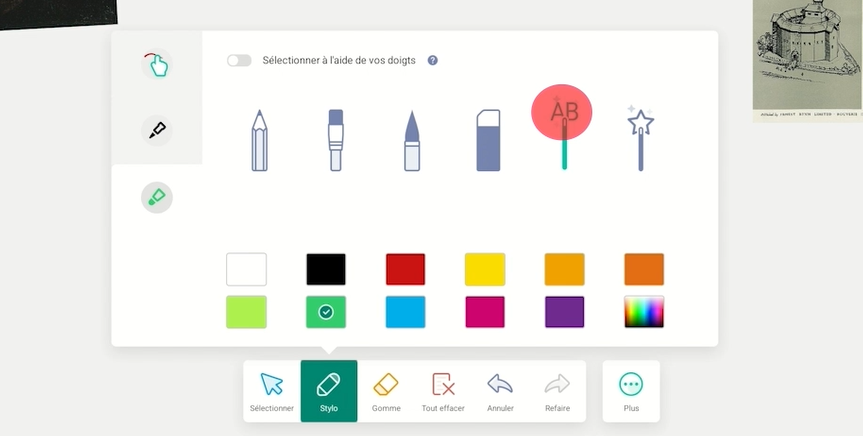 2e méthode de reconnaissance d'écriture dans le tableau numérique Note