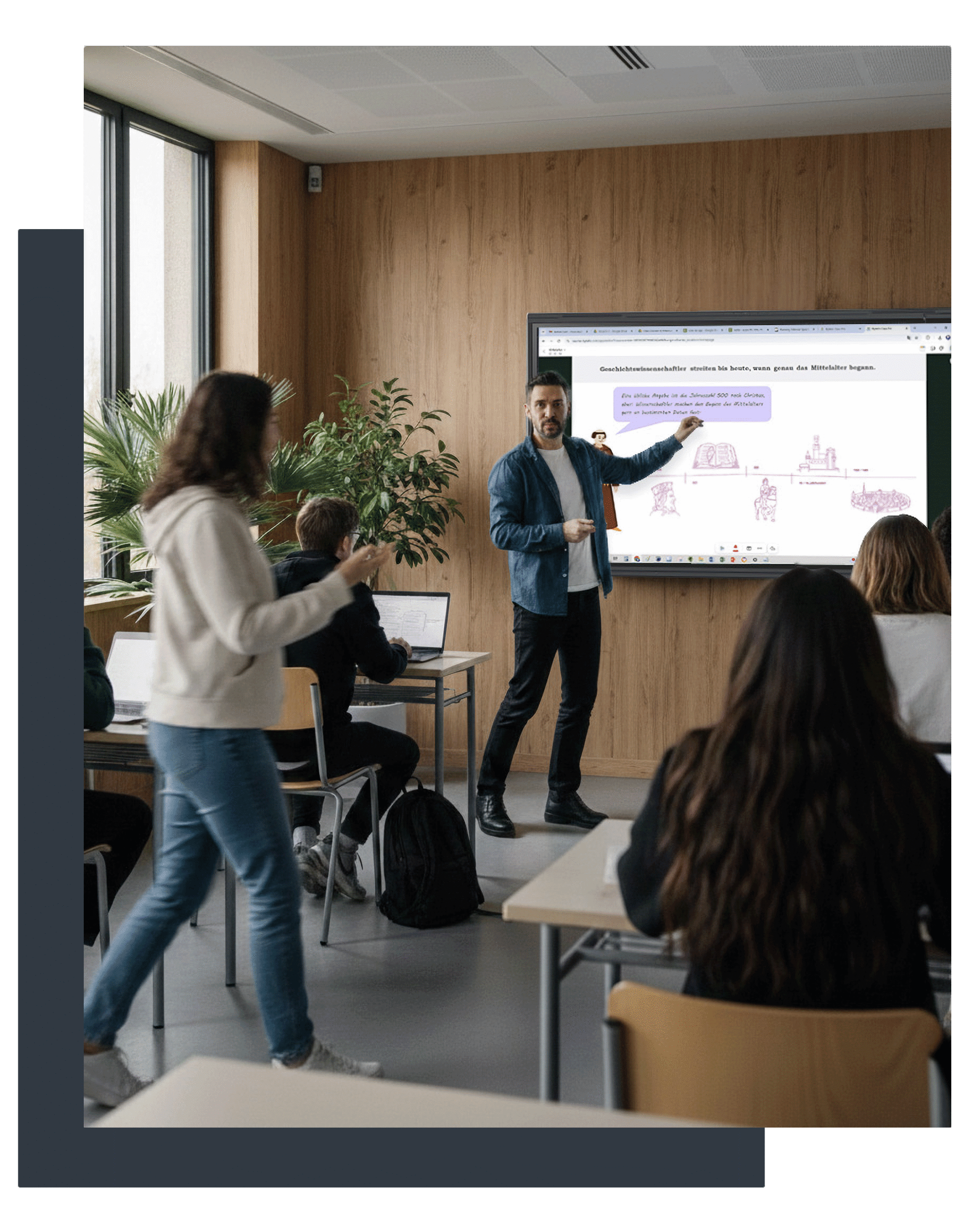 L'écran interactif SuperGlass Pro est collaboratif et permet à plusieurs participants d'interagir sur l'écran en même temps