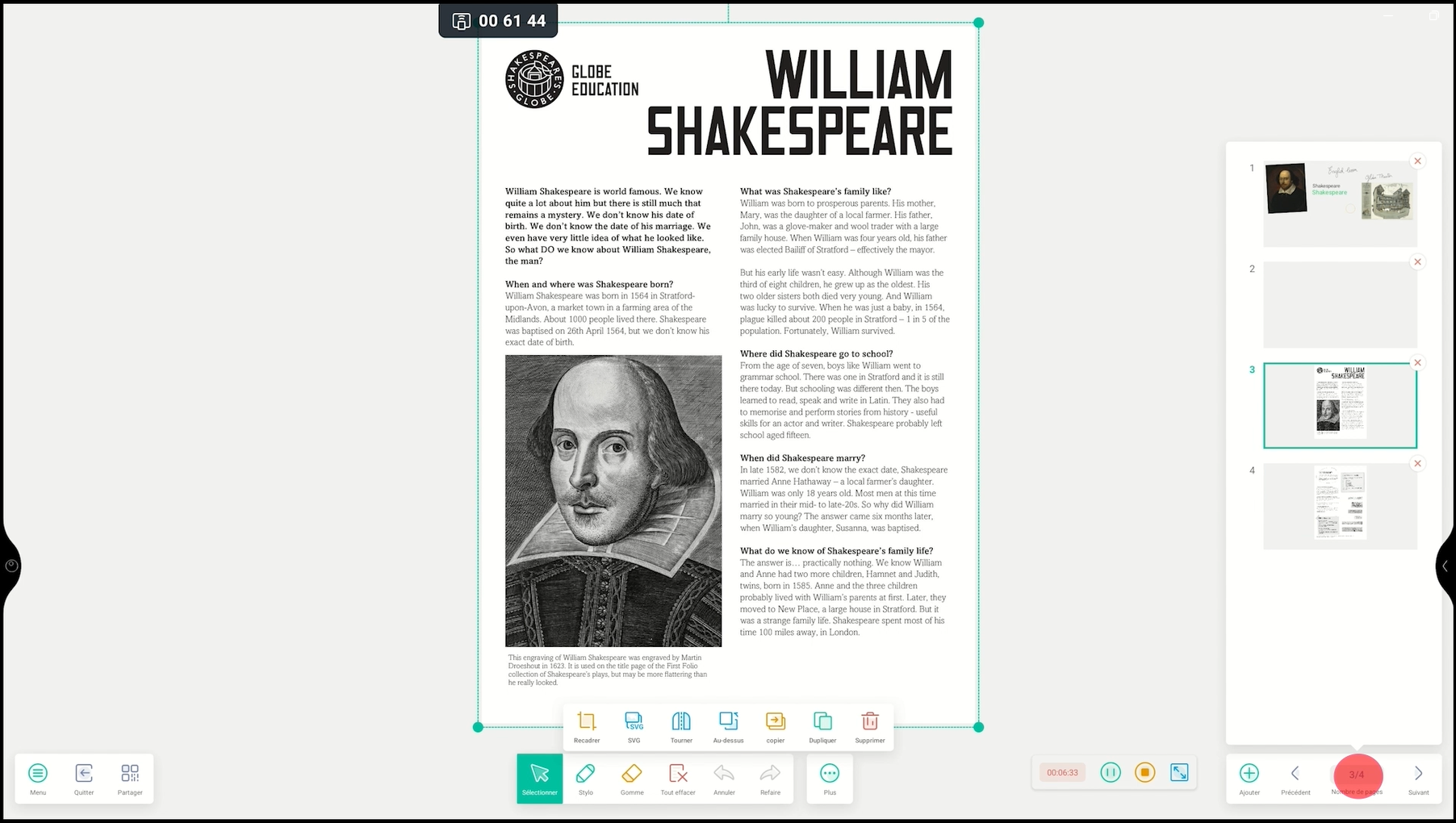 Ajouter des pages sur le tableau numérique Note