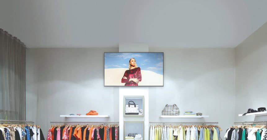 Affichage dynamique dans un point ou lieu de vente et boutique