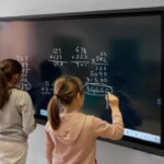 Interactive whiteboard in a classroom in primary, college and high school