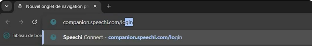 URL de connexion à son compte Speechi Connect