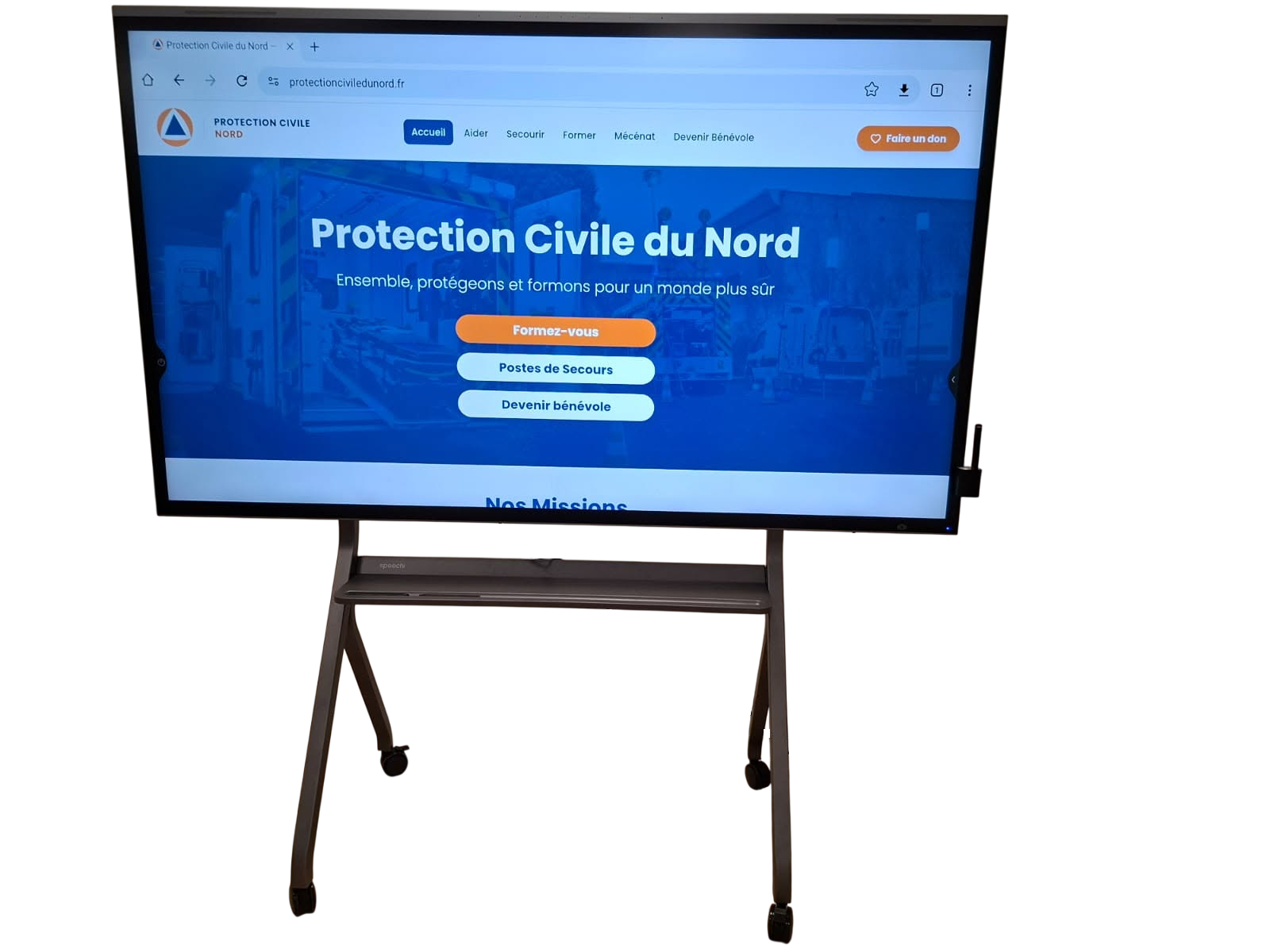 3 écrans interactifs Speechi Capacitif 86" pour la Protection civile du Nord