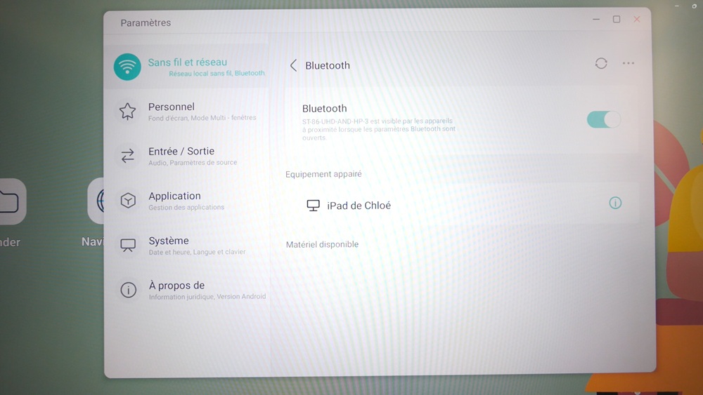 Votre iPad est appairé à l'écran interactif Speechi