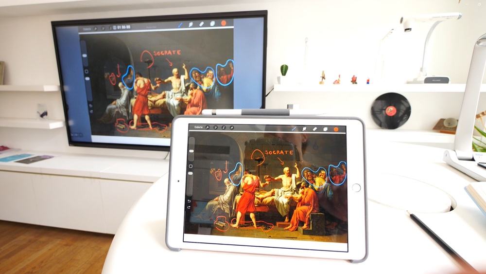 Le partage d'écran est lancé via Airplay