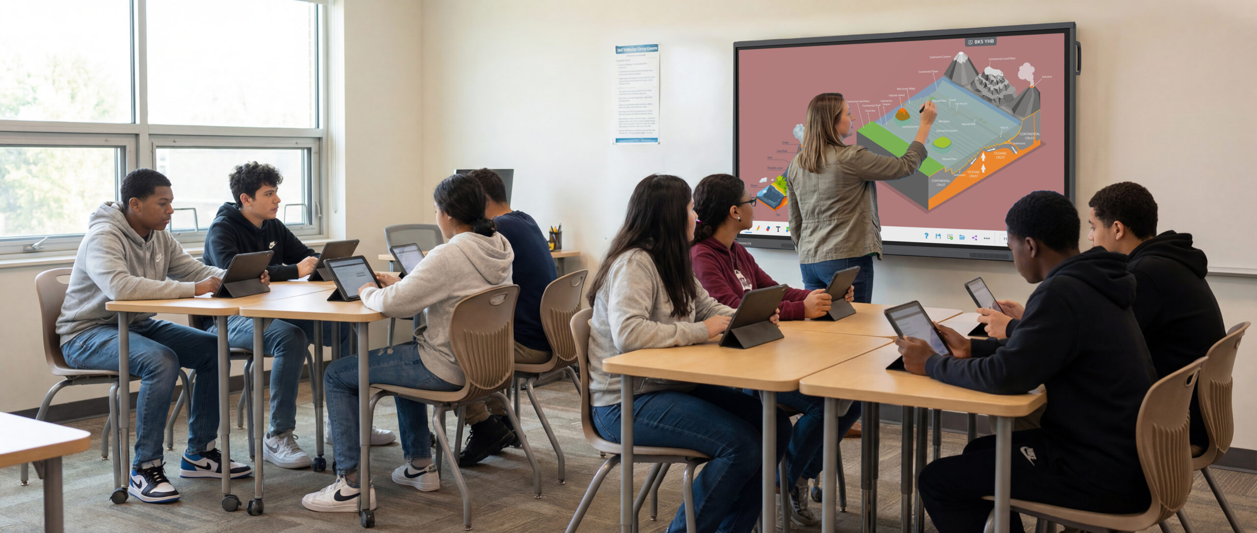 Ecran tactile interactif en école secondaire