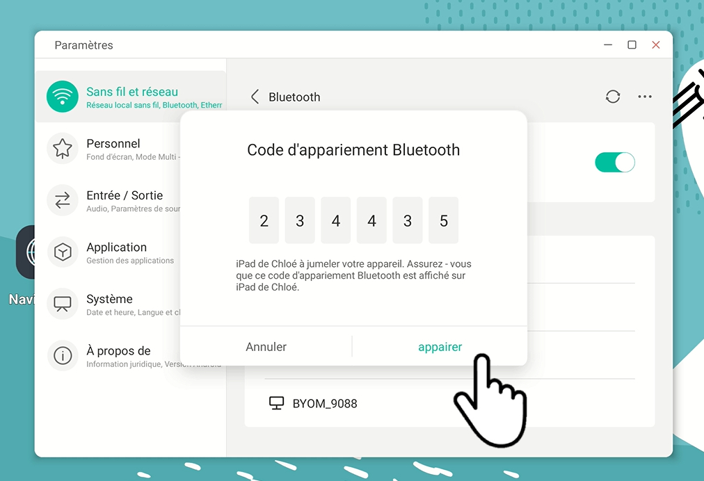 Cliquer sur Appairer