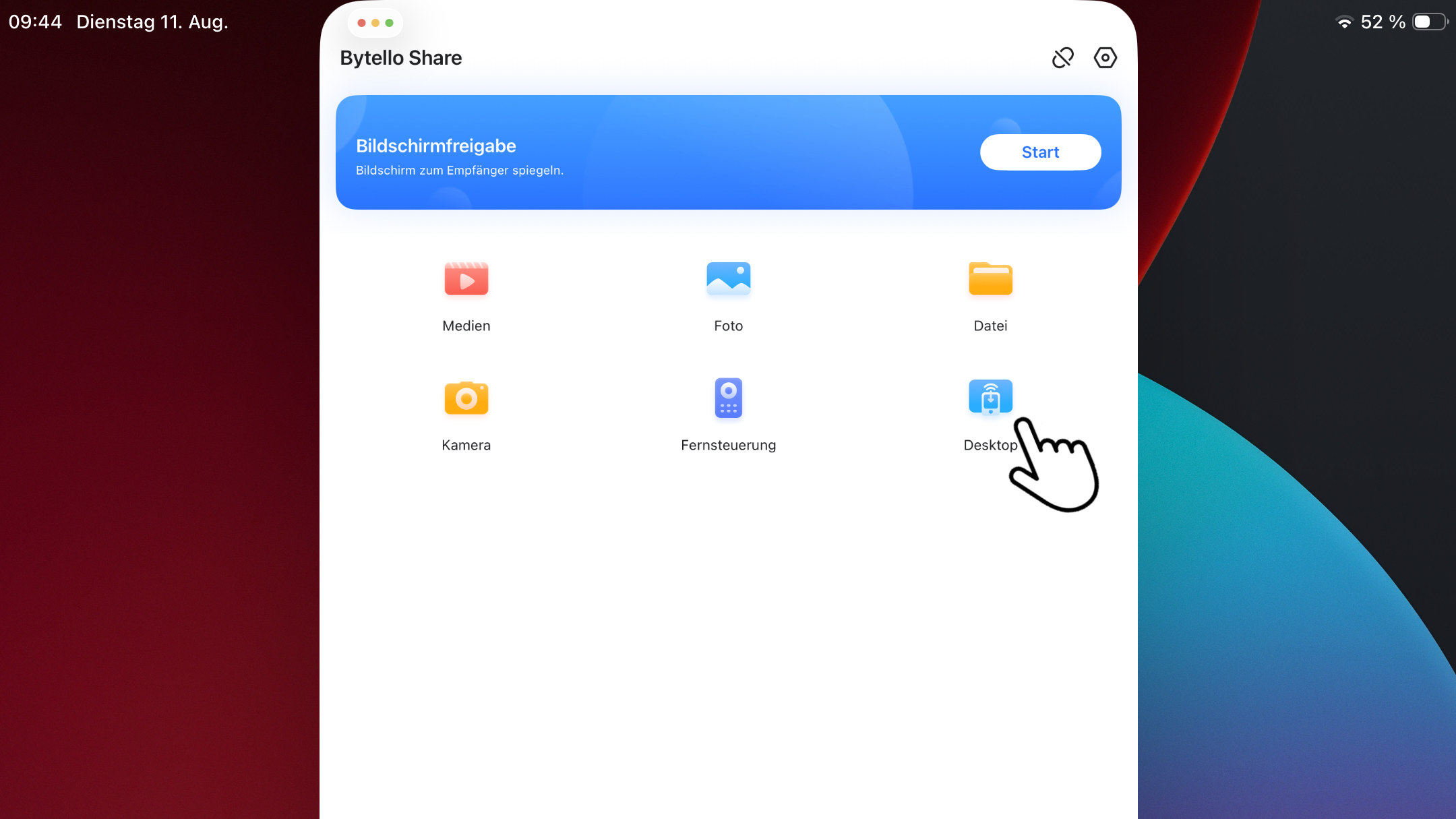  Klicken Sie auf „Desktop“.
