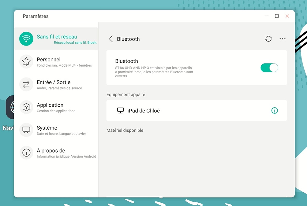 Votre iPad est appairé à l'écran interactif Speechi