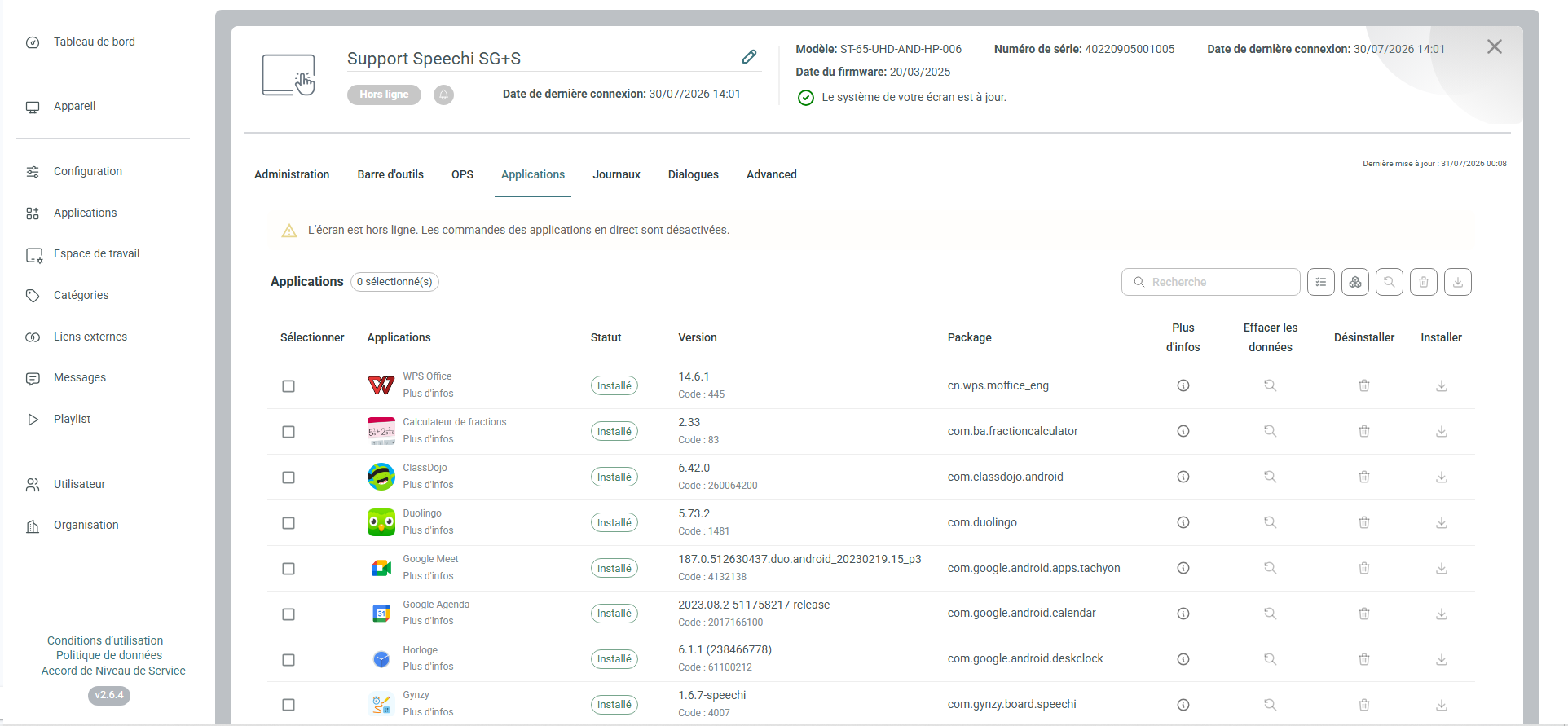 Applications Plateforme Speechi Connect SaaS